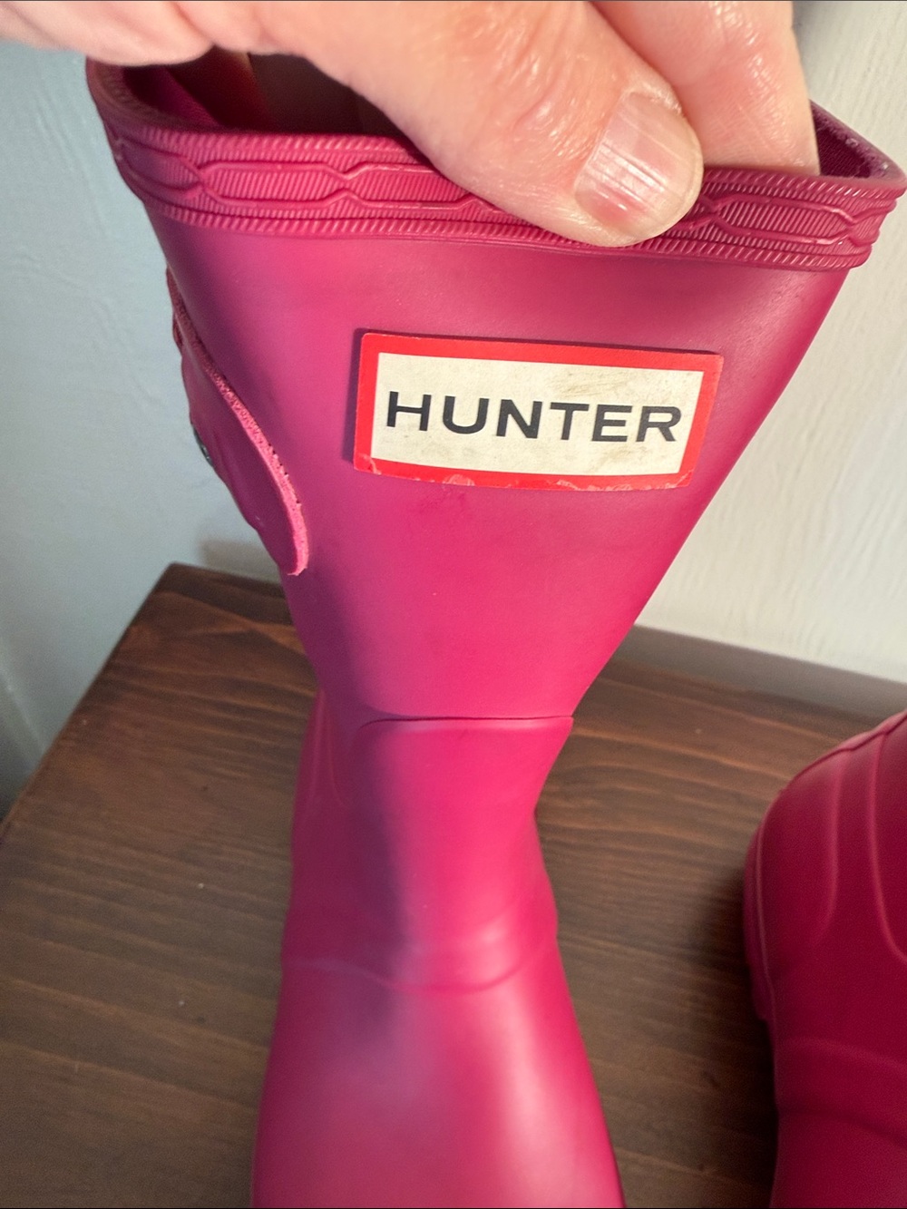 Hunter Original Short Rain Boots Magenta Pink Matte Rubber Wellies Women’s 7 - Picture 2 of 12